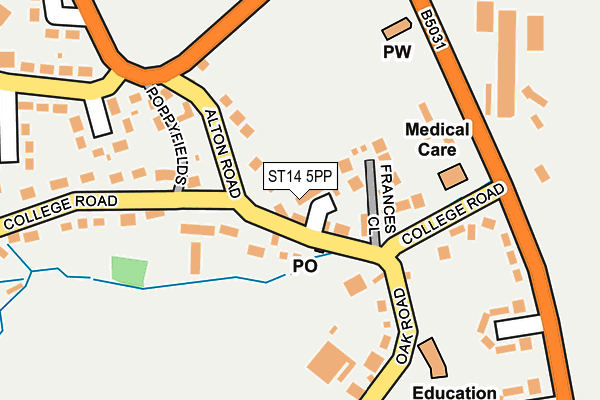 ST14 5PP map - OS OpenMap – Local (Ordnance Survey)