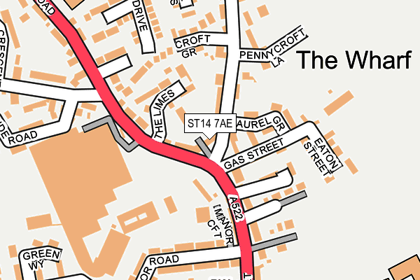 ST14 7AE map - OS OpenMap – Local (Ordnance Survey)