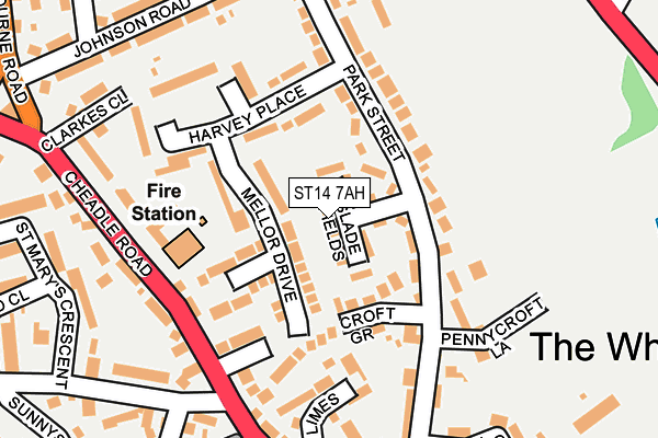 ST14 7AH map - OS OpenMap – Local (Ordnance Survey)