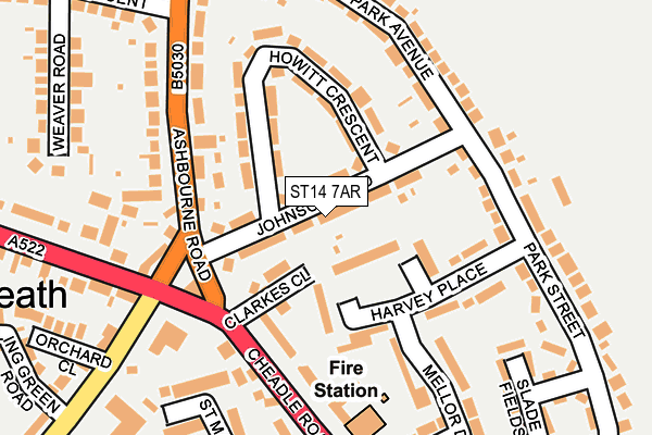 ST14 7AR map - OS OpenMap – Local (Ordnance Survey)