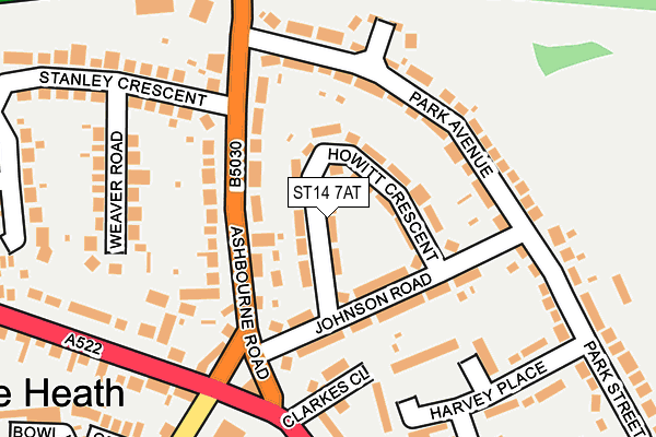 ST14 7AT map - OS OpenMap – Local (Ordnance Survey)