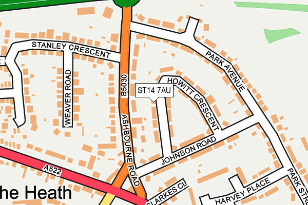 ST14 7AU map - OS OpenMap – Local (Ordnance Survey)