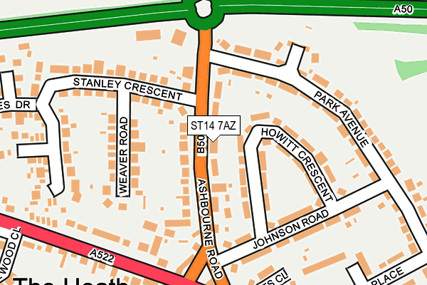 ST14 7AZ map - OS OpenMap – Local (Ordnance Survey)