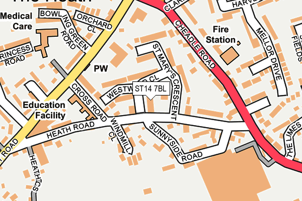 ST14 7BL map - OS OpenMap – Local (Ordnance Survey)