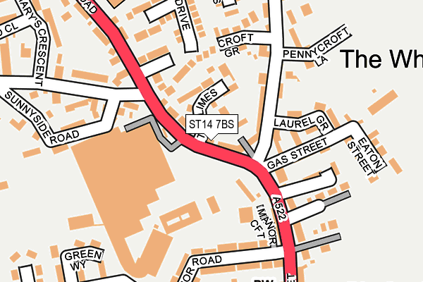 ST14 7BS map - OS OpenMap – Local (Ordnance Survey)