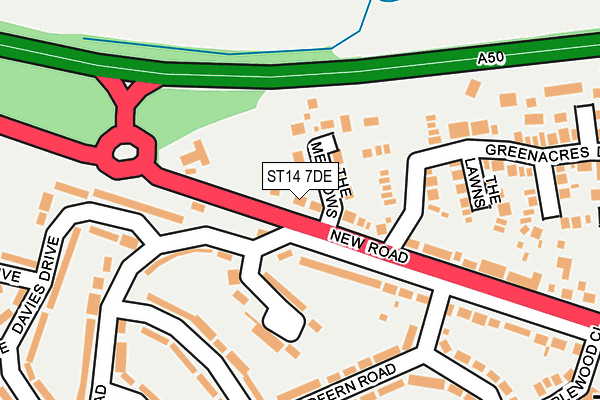 ST14 7DE map - OS OpenMap – Local (Ordnance Survey)