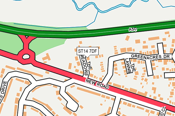 ST14 7DF map - OS OpenMap – Local (Ordnance Survey)