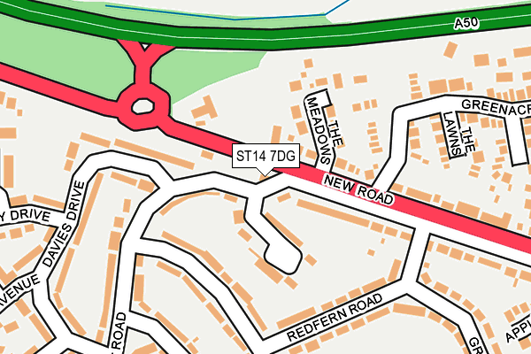 ST14 7DG map - OS OpenMap – Local (Ordnance Survey)