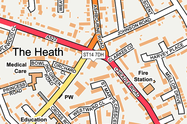 ST14 7DH map - OS OpenMap – Local (Ordnance Survey)