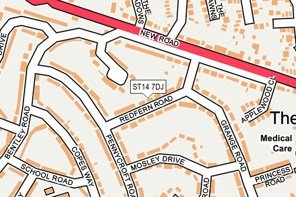 ST14 7DJ map - OS OpenMap – Local (Ordnance Survey)