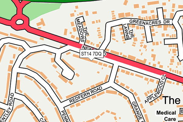 ST14 7DQ map - OS OpenMap – Local (Ordnance Survey)