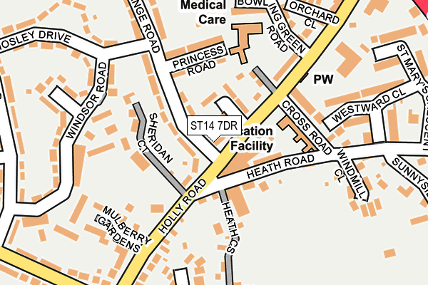 ST14 7DR map - OS OpenMap – Local (Ordnance Survey)