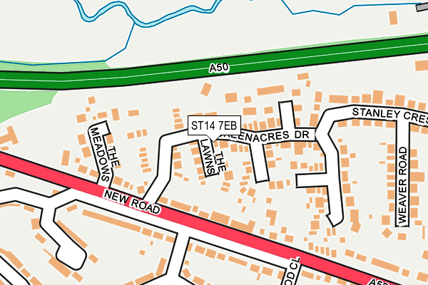 ST14 7EB map - OS OpenMap – Local (Ordnance Survey)
