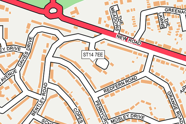 ST14 7EE map - OS OpenMap – Local (Ordnance Survey)