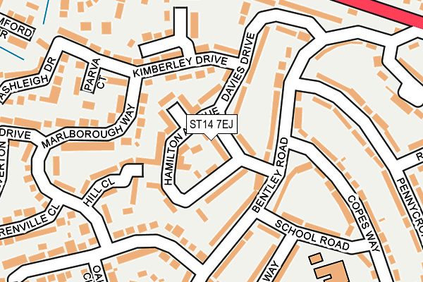 ST14 7EJ map - OS OpenMap – Local (Ordnance Survey)