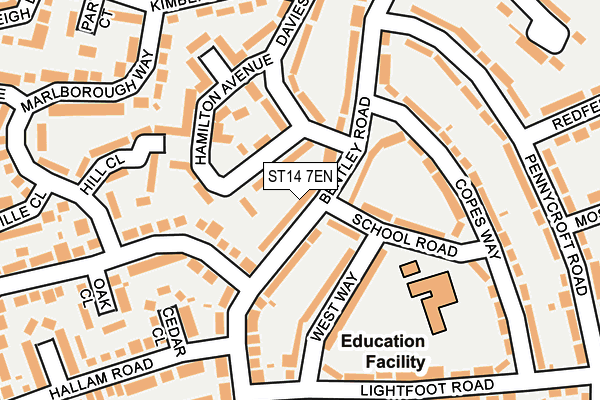 ST14 7EN map - OS OpenMap – Local (Ordnance Survey)