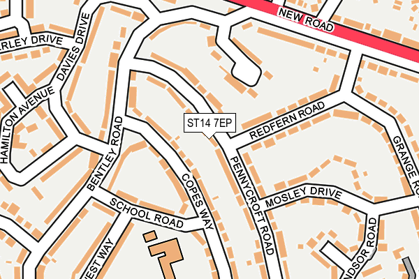 ST14 7EP map - OS OpenMap – Local (Ordnance Survey)
