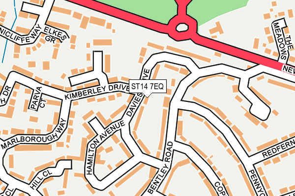 ST14 7EQ map - OS OpenMap – Local (Ordnance Survey)