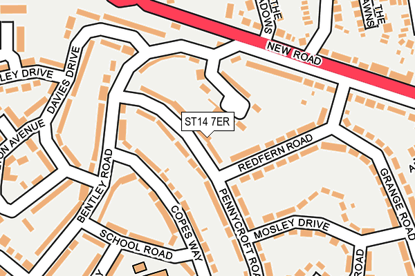 ST14 7ER map - OS OpenMap – Local (Ordnance Survey)