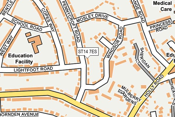 ST14 7ES map - OS OpenMap – Local (Ordnance Survey)