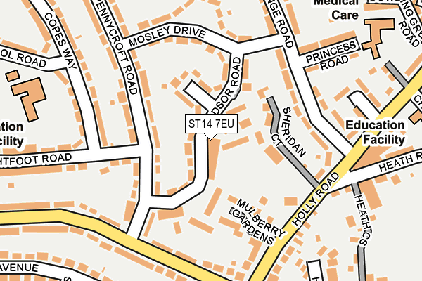 ST14 7EU map - OS OpenMap – Local (Ordnance Survey)