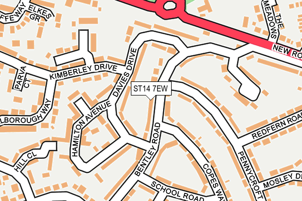ST14 7EW map - OS OpenMap – Local (Ordnance Survey)