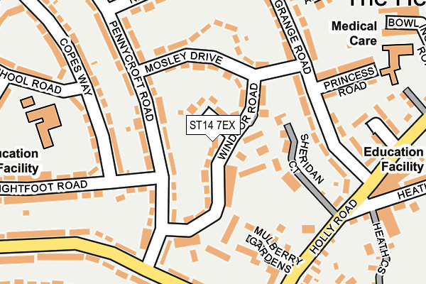 ST14 7EX map - OS OpenMap – Local (Ordnance Survey)