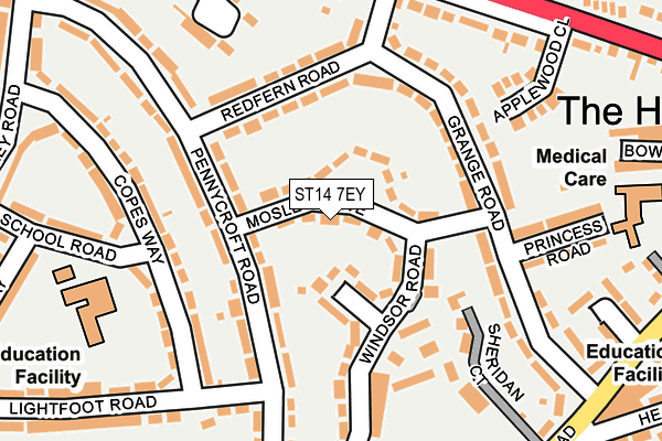 ST14 7EY map - OS OpenMap – Local (Ordnance Survey)