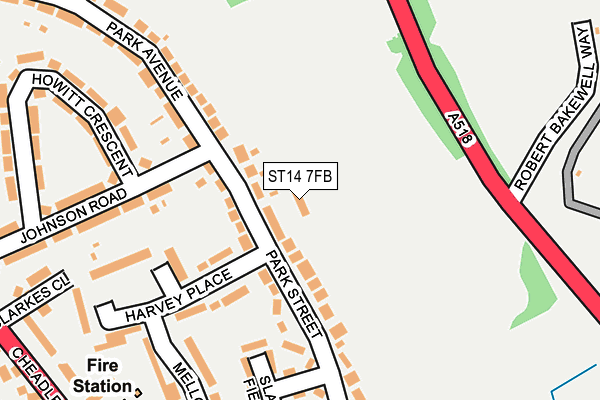 ST14 7FB map - OS OpenMap – Local (Ordnance Survey)
