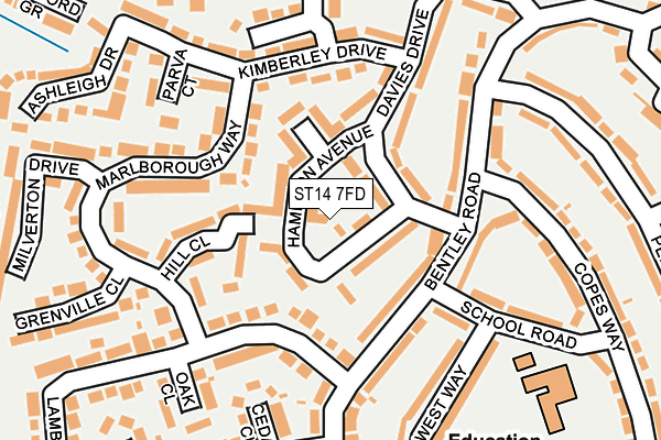 ST14 7FD map - OS OpenMap – Local (Ordnance Survey)