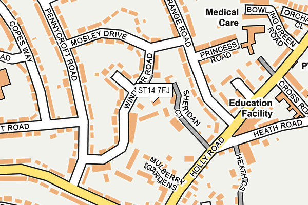 ST14 7FJ map - OS OpenMap – Local (Ordnance Survey)