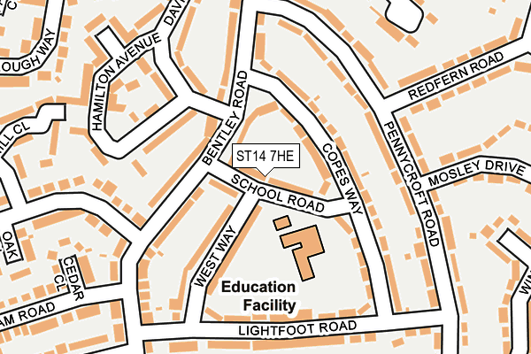 ST14 7HE map - OS OpenMap – Local (Ordnance Survey)