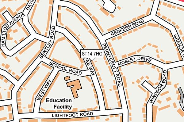 ST14 7HG map - OS OpenMap – Local (Ordnance Survey)