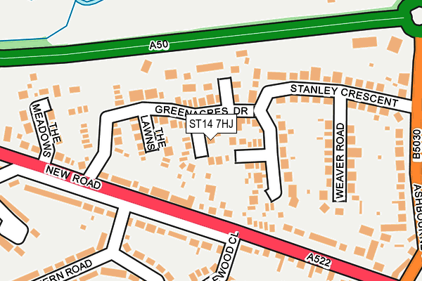 ST14 7HJ map - OS OpenMap – Local (Ordnance Survey)