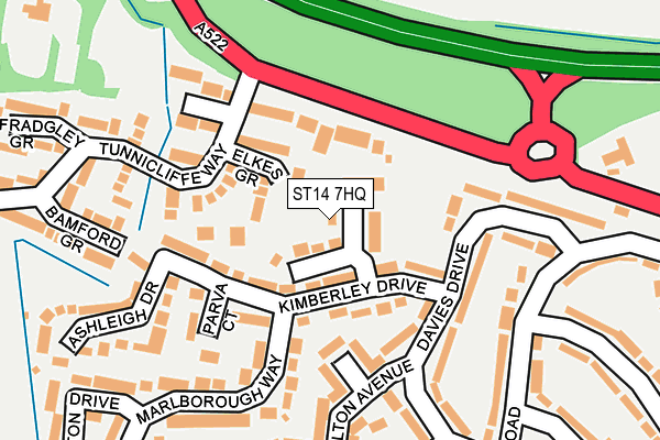 ST14 7HQ map - OS OpenMap – Local (Ordnance Survey)