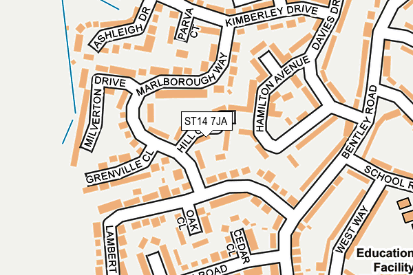 ST14 7JA map - OS OpenMap – Local (Ordnance Survey)