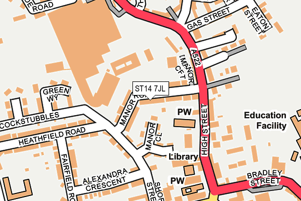 ST14 7JL map - OS OpenMap – Local (Ordnance Survey)