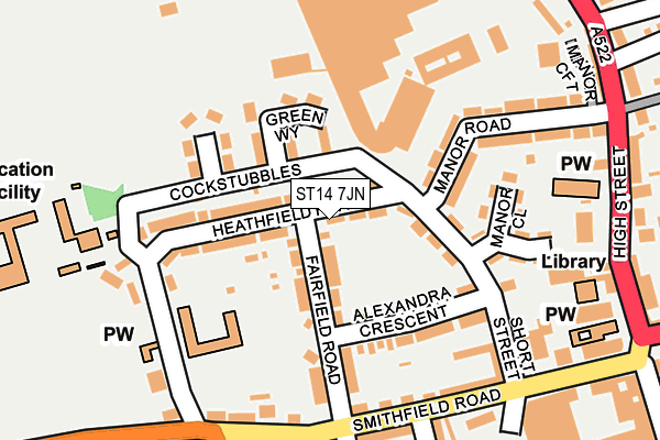 ST14 7JN map - OS OpenMap – Local (Ordnance Survey)