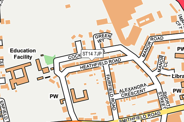 ST14 7JP map - OS OpenMap – Local (Ordnance Survey)