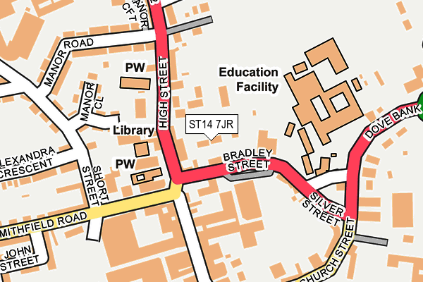 ST14 7JR map - OS OpenMap – Local (Ordnance Survey)