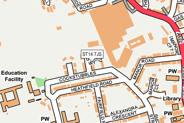 ST14 7JS map - OS OpenMap – Local (Ordnance Survey)