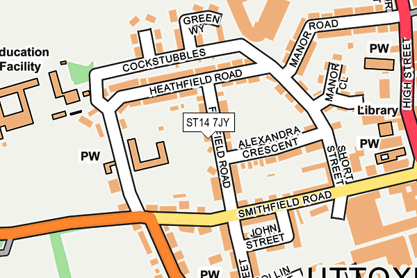 ST14 7JY map - OS OpenMap – Local (Ordnance Survey)