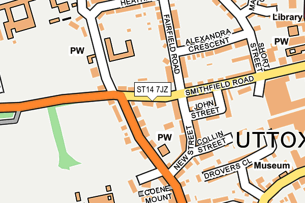 ST14 7JZ map - OS OpenMap – Local (Ordnance Survey)