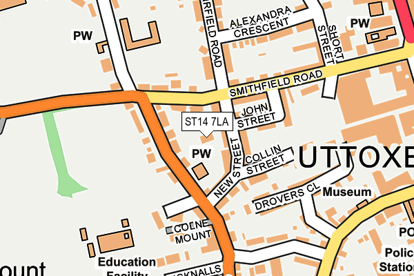 ST14 7LA map - OS OpenMap – Local (Ordnance Survey)