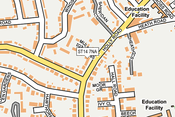 ST14 7NA map - OS OpenMap – Local (Ordnance Survey)