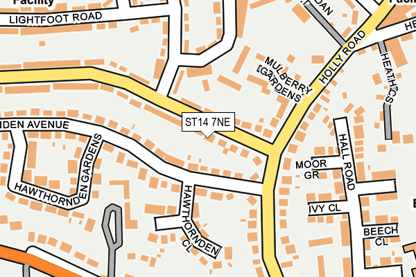 ST14 7NE map - OS OpenMap – Local (Ordnance Survey)
