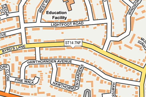 ST14 7NF map - OS OpenMap – Local (Ordnance Survey)