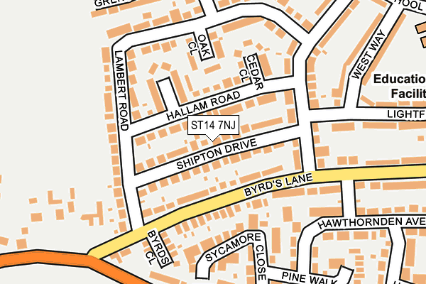ST14 7NJ map - OS OpenMap – Local (Ordnance Survey)