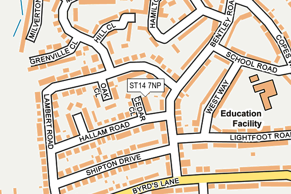 ST14 7NP map - OS OpenMap – Local (Ordnance Survey)