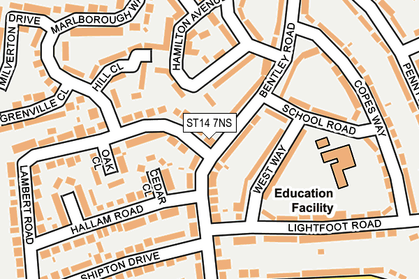 ST14 7NS map - OS OpenMap – Local (Ordnance Survey)